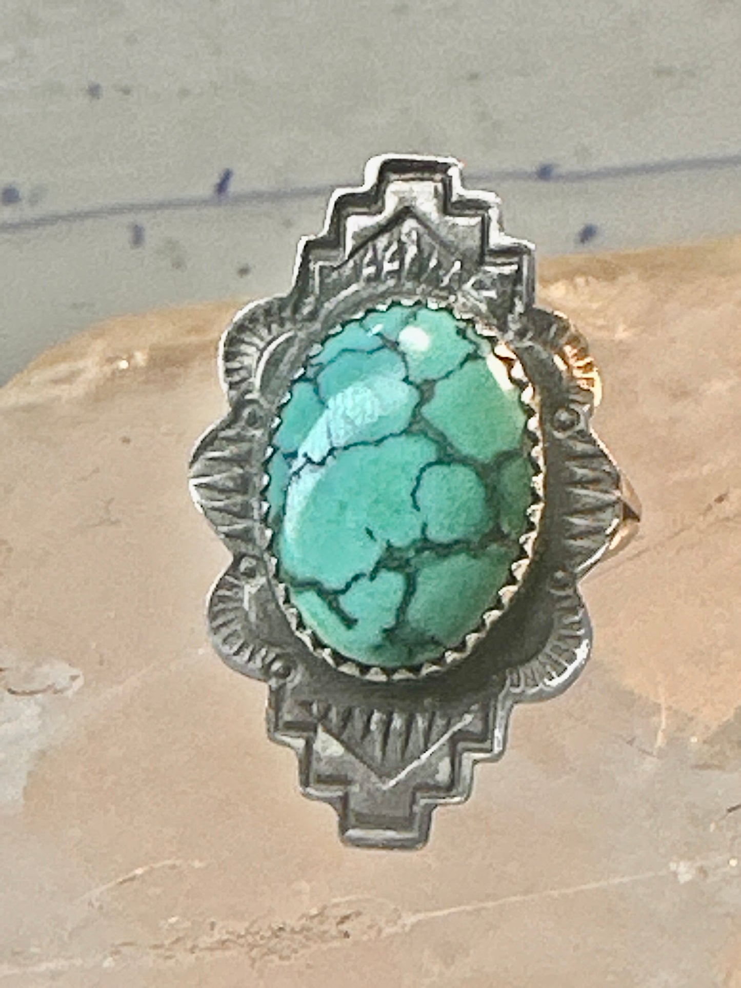 Navajo ring turquoise southwest size 7 Sterling silver women girls