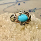 Black Hills Gold ring Turquoise  leaves size 6 sterling silver women