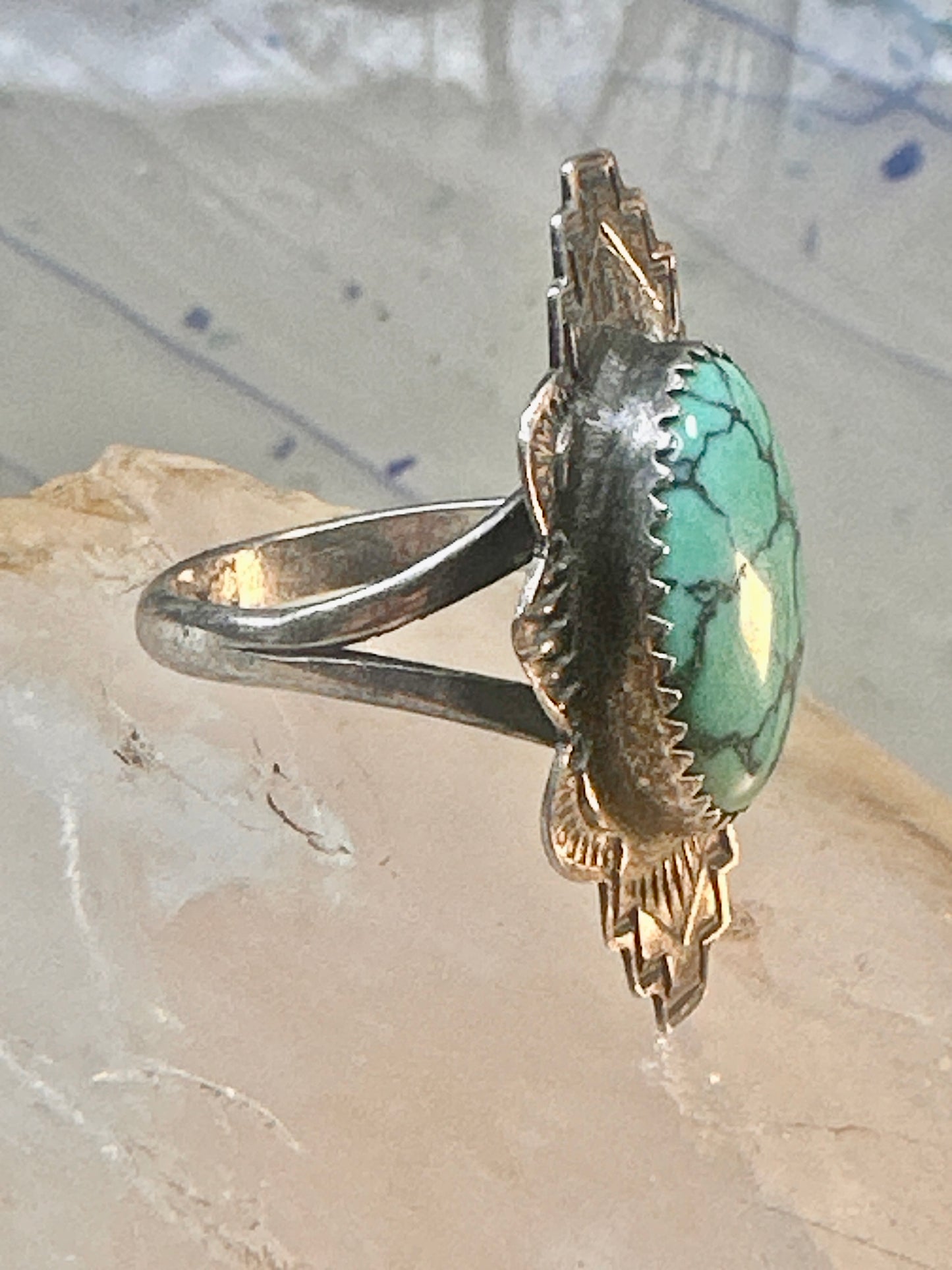 Navajo ring turquoise southwest size 7 Sterling silver women girls