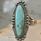 Long Navajo ring turquoise southwest size 6 Sterling silver women girls