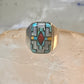 Zuni ring Angelina Laahty sun turquoise coral MOP Jet size 11.75 Sterling silver women men