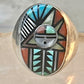 Zuni ring Angelina Laahty sun turquoise coral MOP Jet size 11.75 Sterling silver women men