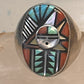 Zuni ring Angelina Laahty sun turquoise coral MOP Jet size 11.75 Sterling silver women men