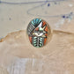Zuni ring Angelina Laahty sun turquoise coral MOP Jet size 11.75 Sterling silver women men