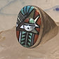 Zuni ring Angelina Laahty sun turquoise coral MOP Jet size 11.75 Sterling silver women men