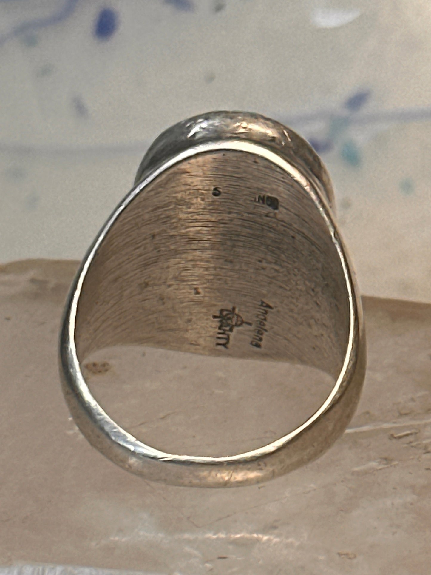 Zuni ring Angelina Laahty sun turquoise coral MOP Jet size 11.75 Sterling silver women men