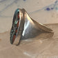 Zuni ring Angelina Laahty sun turquoise coral MOP Jet size 11.75 Sterling silver women men