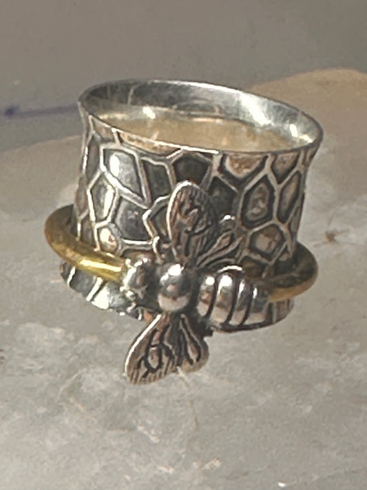 Dragonfly ring insect moves around band size 4.75 sterling silver pinky girls women