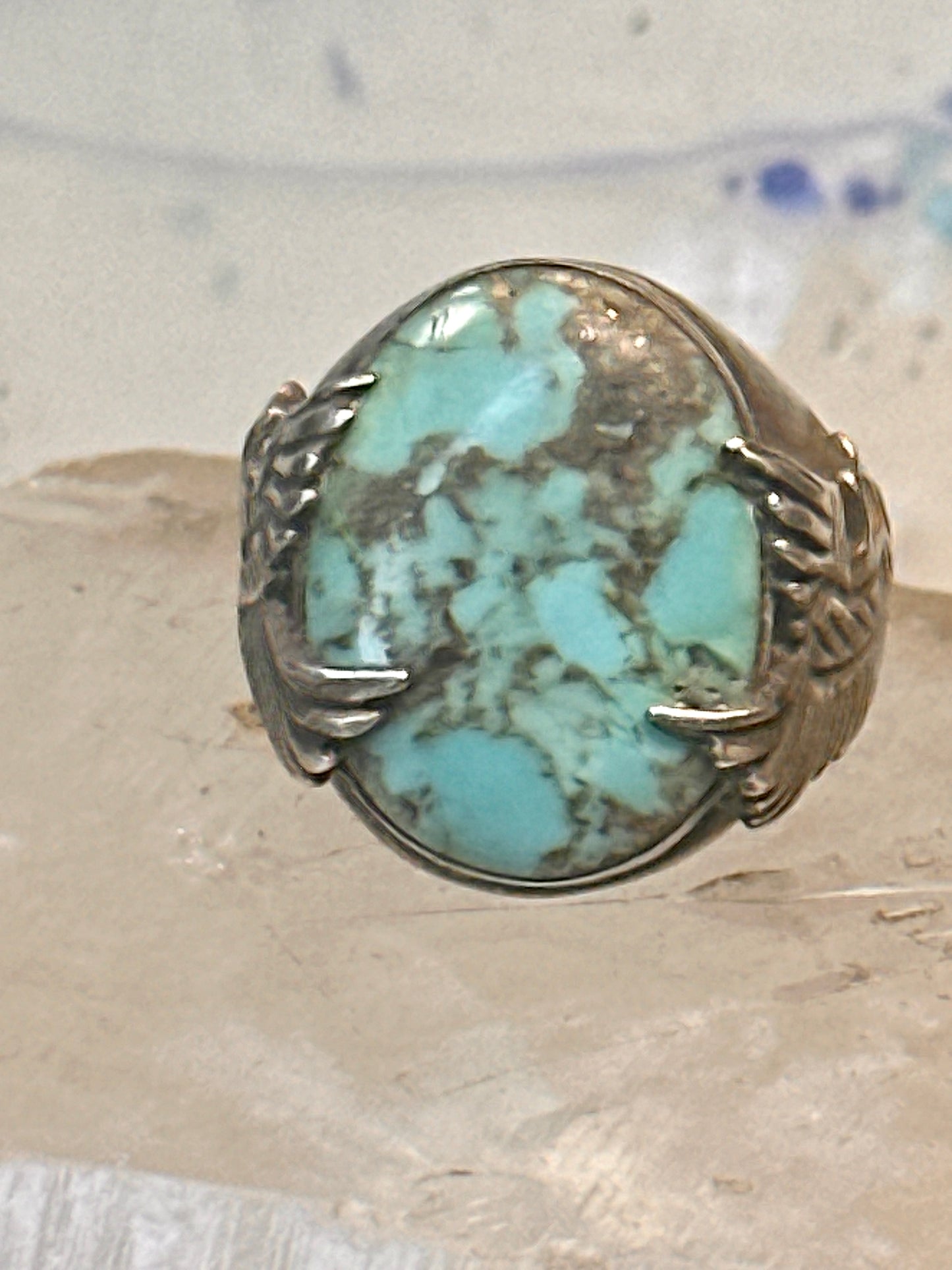 Eagle ring Navajo turquoise size 8.25 Sterling silver women men
