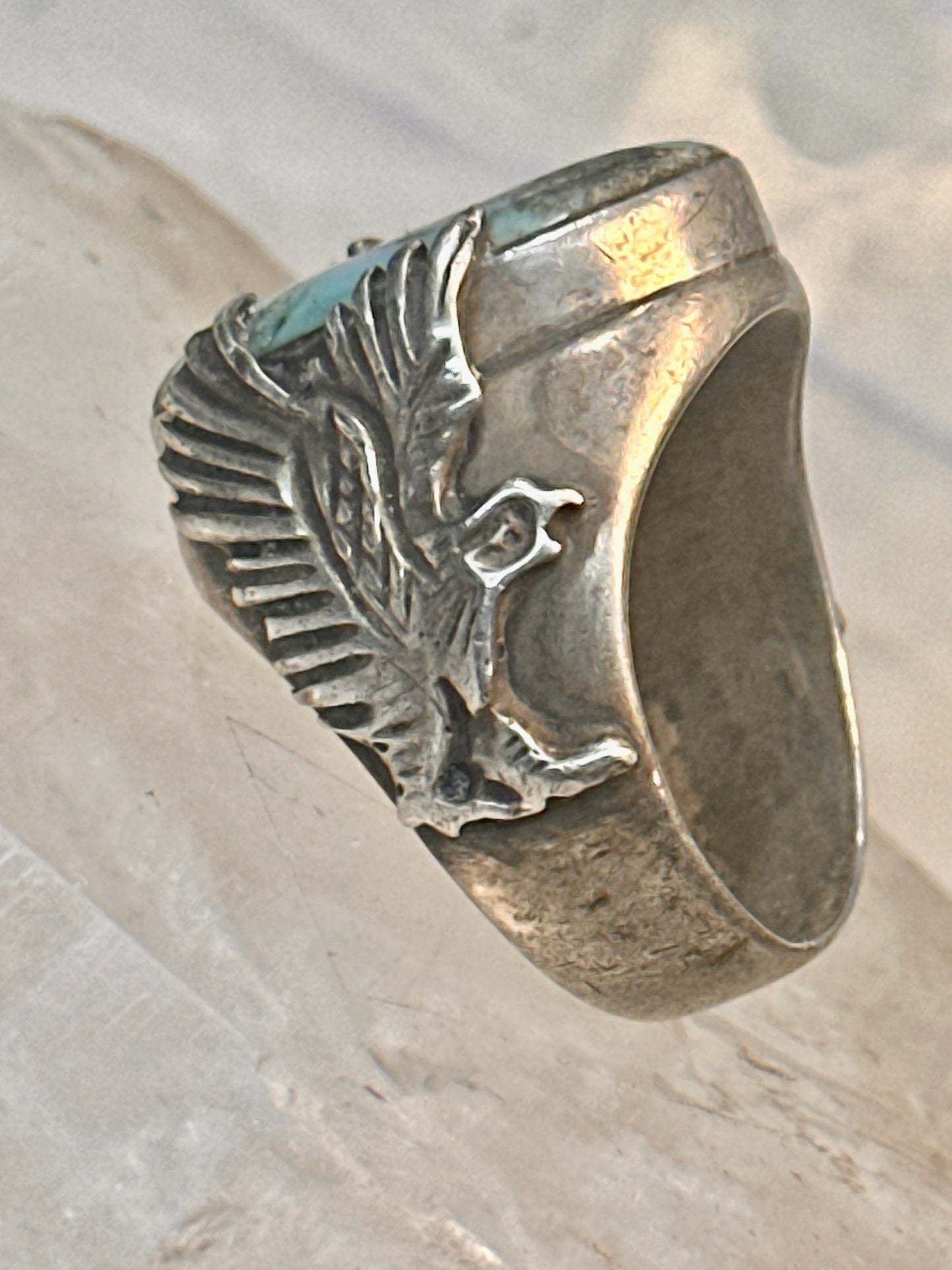 Eagle ring Navajo turquoise size 8.25 Sterling silver women men