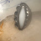 Long agate ring Navajo leaf leaves Size 8.25 sterling silver women