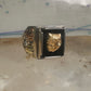 Black Hills Gold Ring wolf leaves size 10 sterling silver women men