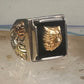 Black Hills Gold Ring wolf leaves size 10 sterling silver women men