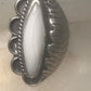 Long agate ring Navajo leaf leaves Size 8.25 sterling silver women