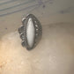 Long agate ring Navajo leaf leaves Size 8.25 sterling silver women