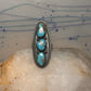 Long turquoise ring Navajo Size 5.5 sterling silver women