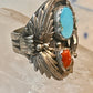Eagle ring Navajo turquoise coral  size 8 Sterling silver women men