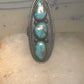 Long turquoise ring Navajo Size 5.5 sterling silver women