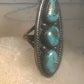 Long turquoise ring Navajo Size 5.5 sterling silver women