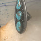 Long turquoise ring Navajo Size 5.5 sterling silver women
