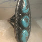 Long turquoise ring Navajo Size 5.5 sterling silver women