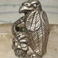 Bird ring Raven skull band size 9 sterling silver women men