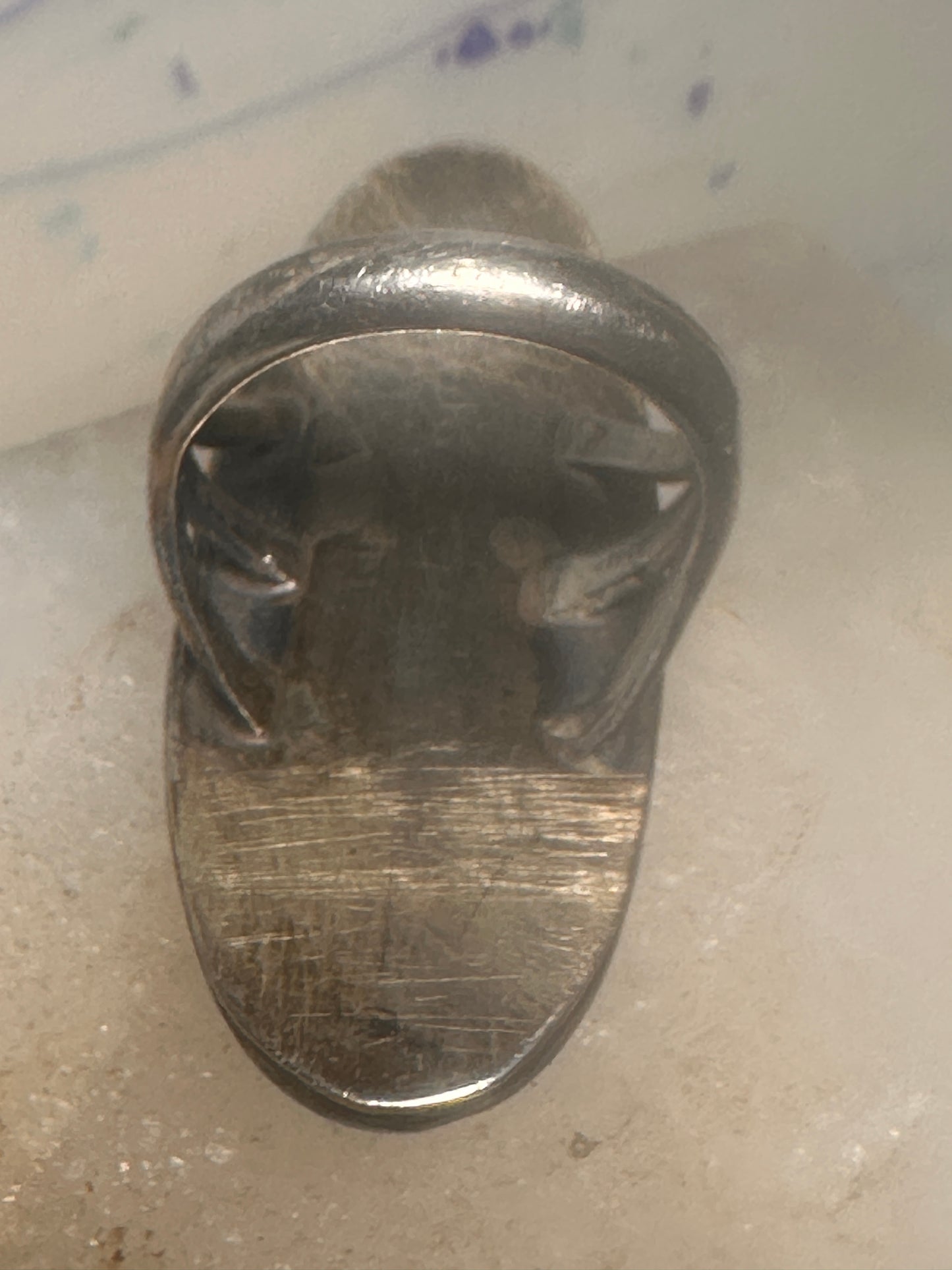 Long turquoise ring Navajo Size 5.5 sterling silver women