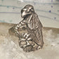 Bird ring Raven skull band size 9 sterling silver women men