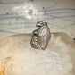 Bird ring Raven skull band size 9 sterling silver women men
