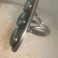 Long turquoise ring Navajo Size 5.5 sterling silver women