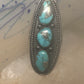 Long turquoise ring Navajo Size 5.5 sterling silver women