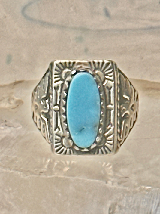 Vintage Bell Trading Post Sterling Silver Turquoise Sunburst Ring Size 10 - Phoenix Stamp