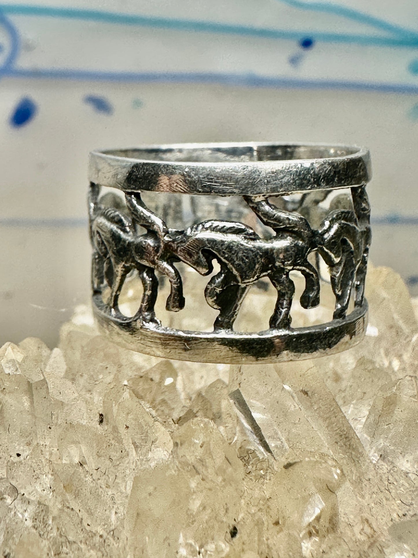 Horse ring Horses band size 5.50 sterling silver cowgirl women girls
