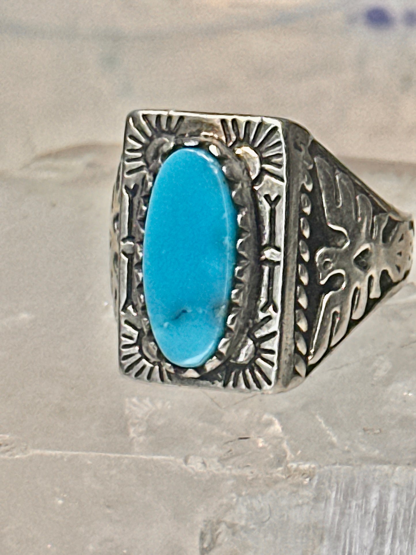 Phoenix ring Navajo turquoise mudman sun size 10 Sterling silver women men