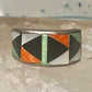 Zuni ring turquoise mop coral band turquoise size 5 sterling silver women girls