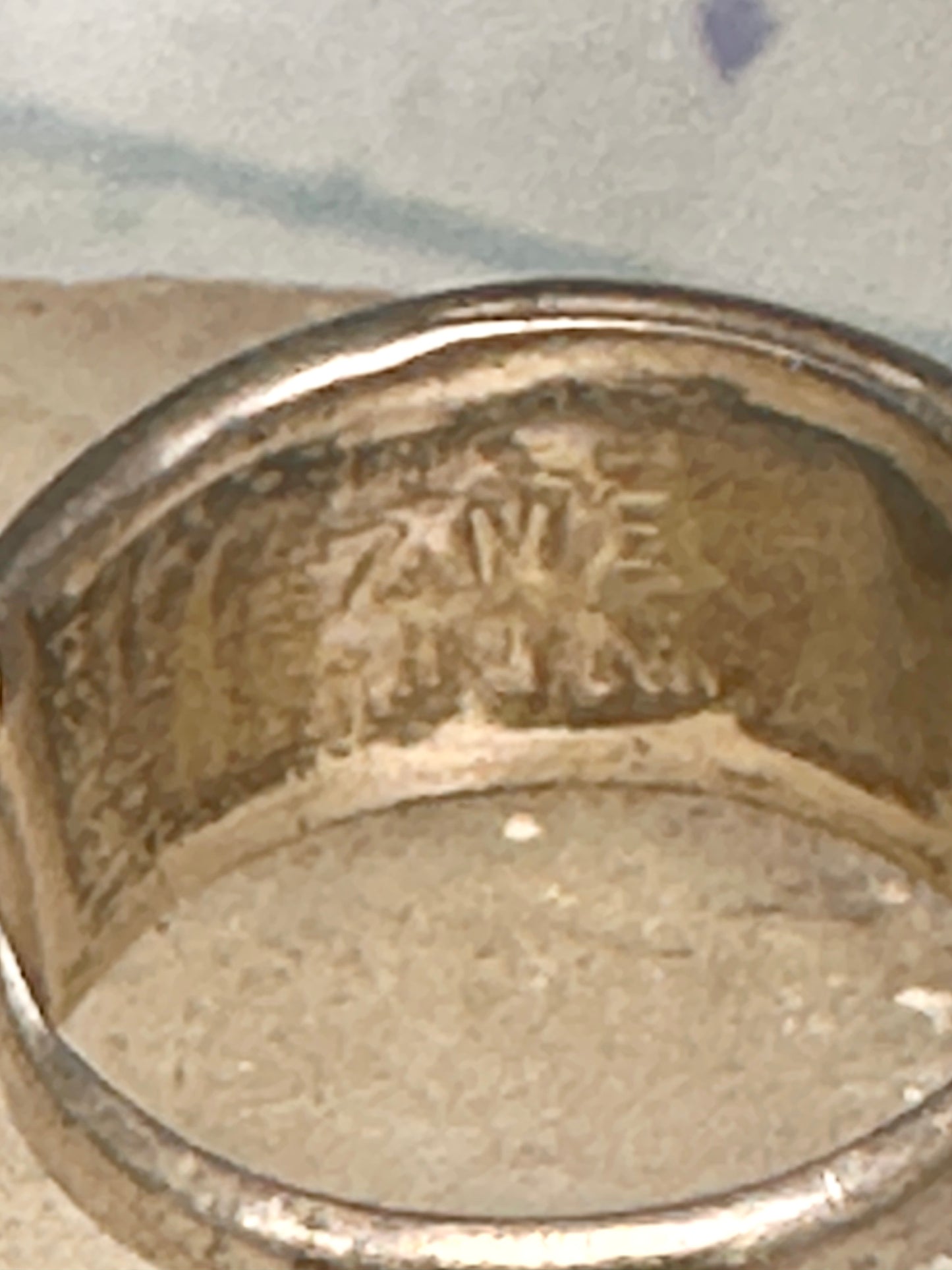 Zuni ring turquoise mop coral band turquoise size 5 sterling silver women girls