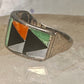 Zuni ring turquoise mop coral band turquoise size 5 sterling silver women girls