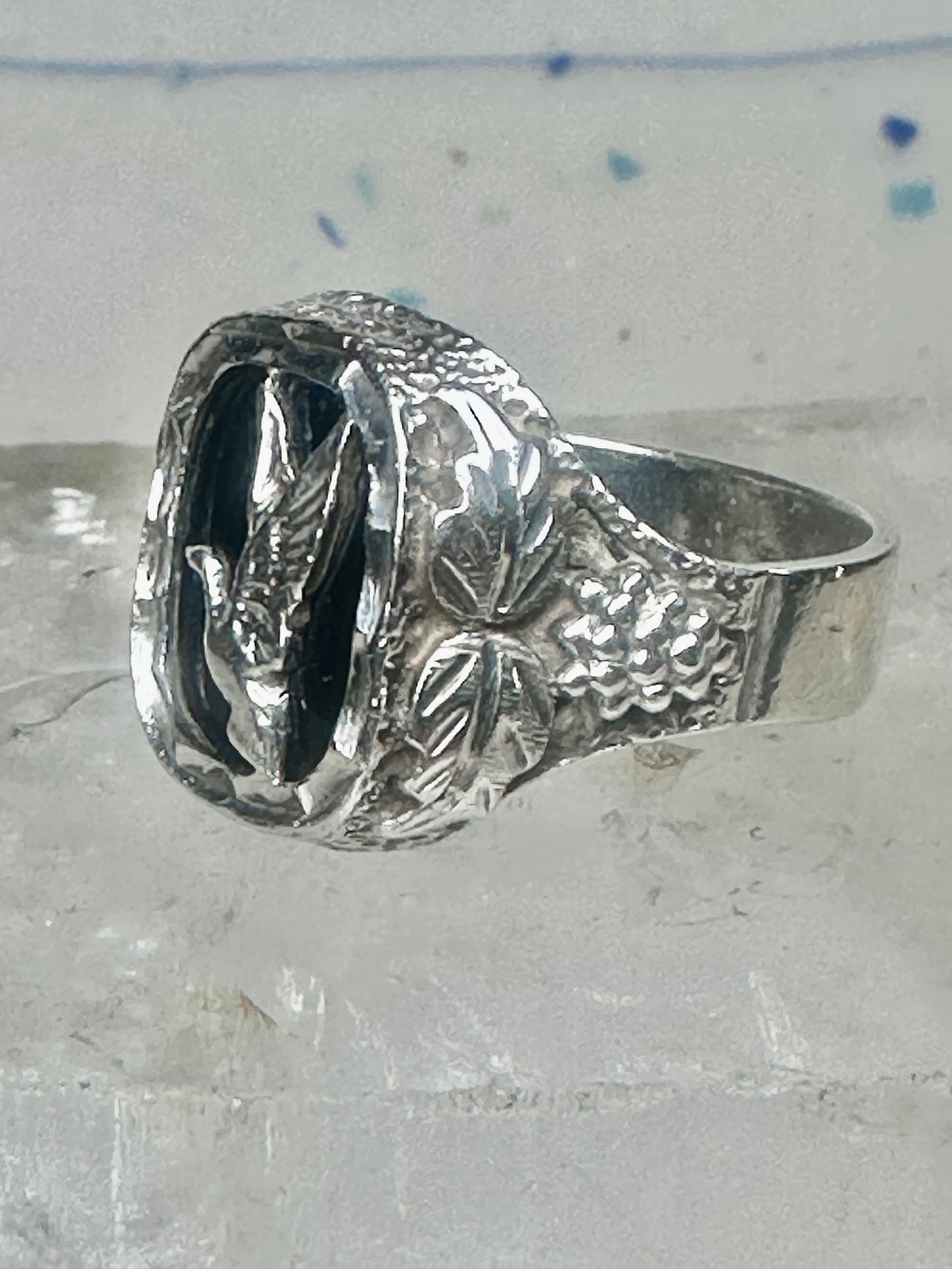 Duck Black Hills Gold ring Onyx size 10.75 sterling silver women men