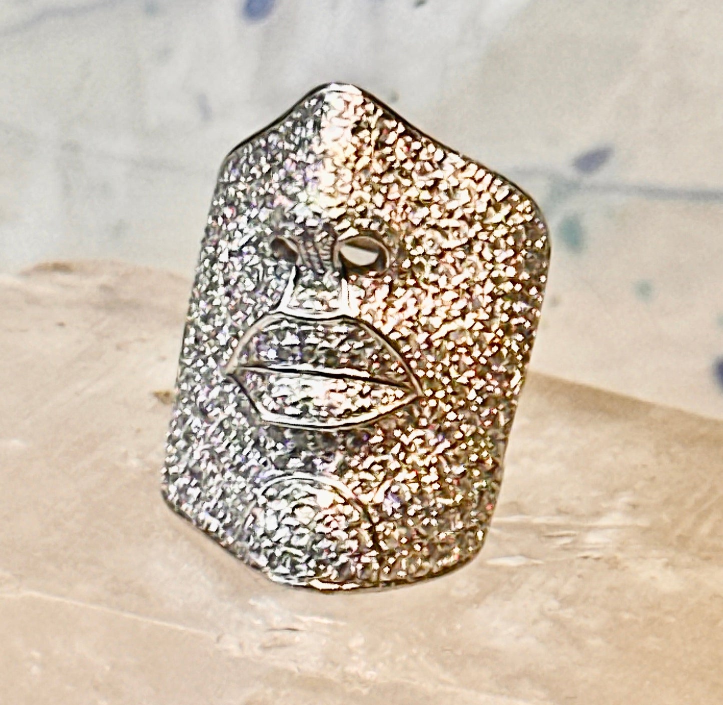 Sonia Bitton ring Face band CZ size 4.50 pinky Sterling silver women