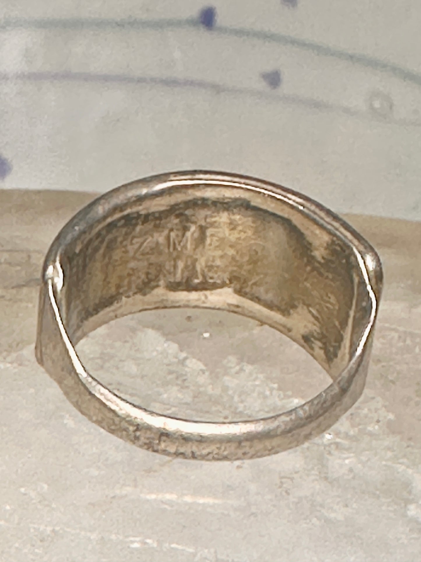 Zuni ring turquoise mop coral band turquoise size 5 sterling silver women girls