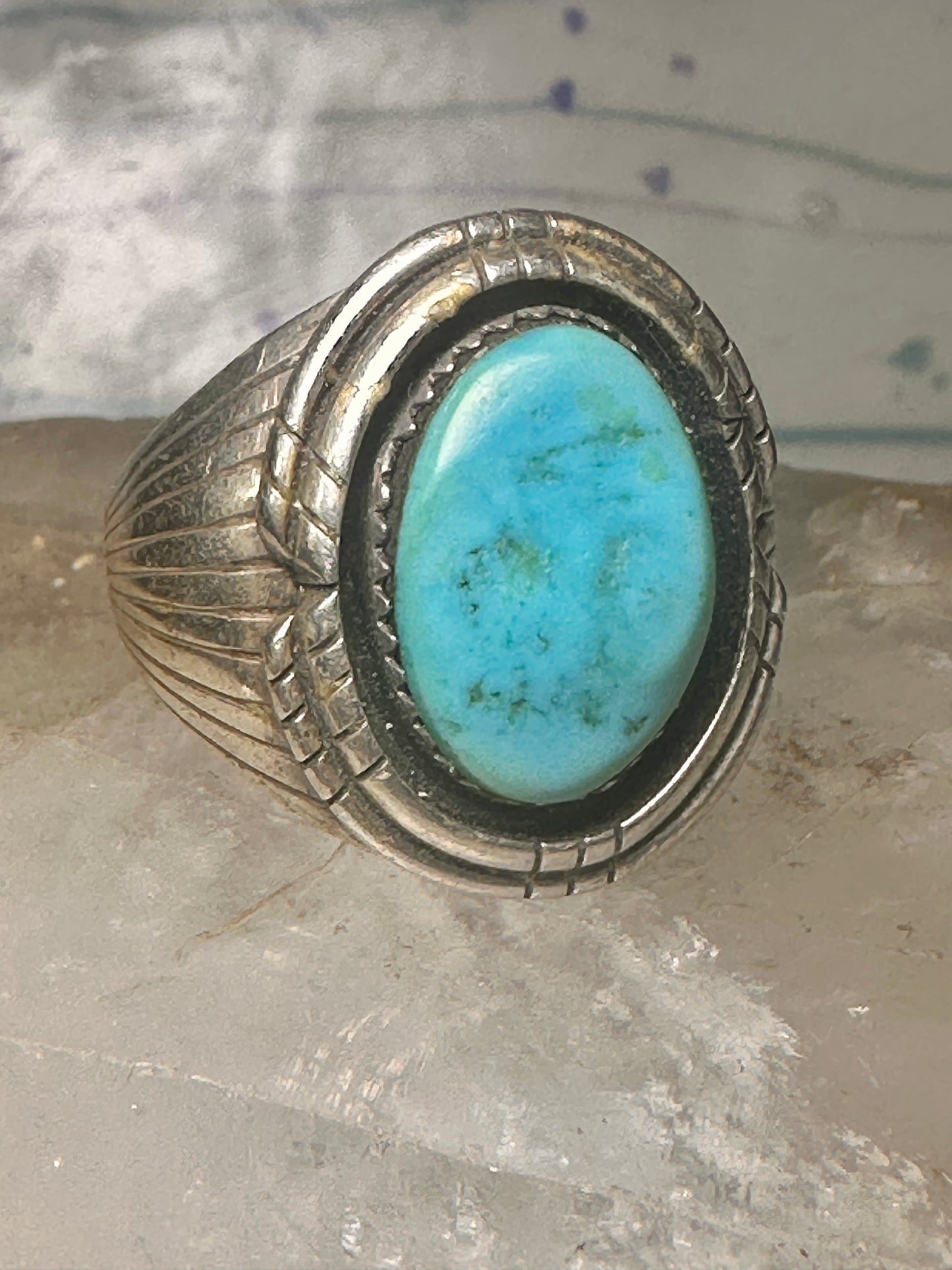 Navajo ring turquoise size 12.75 sterling silver women men
