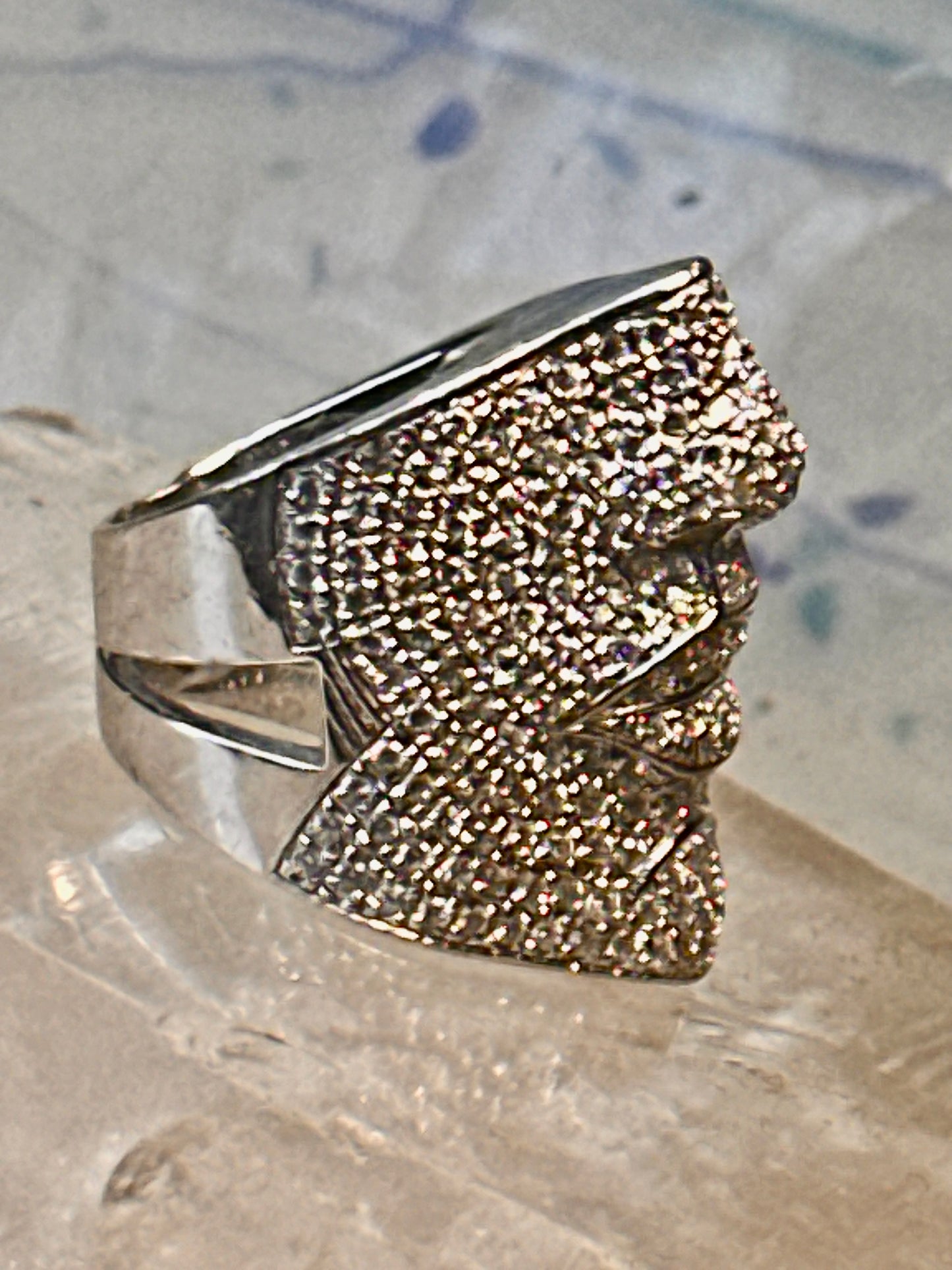 Sonia Bitton ring Face band CZ size 4.50 pinky Sterling silver women