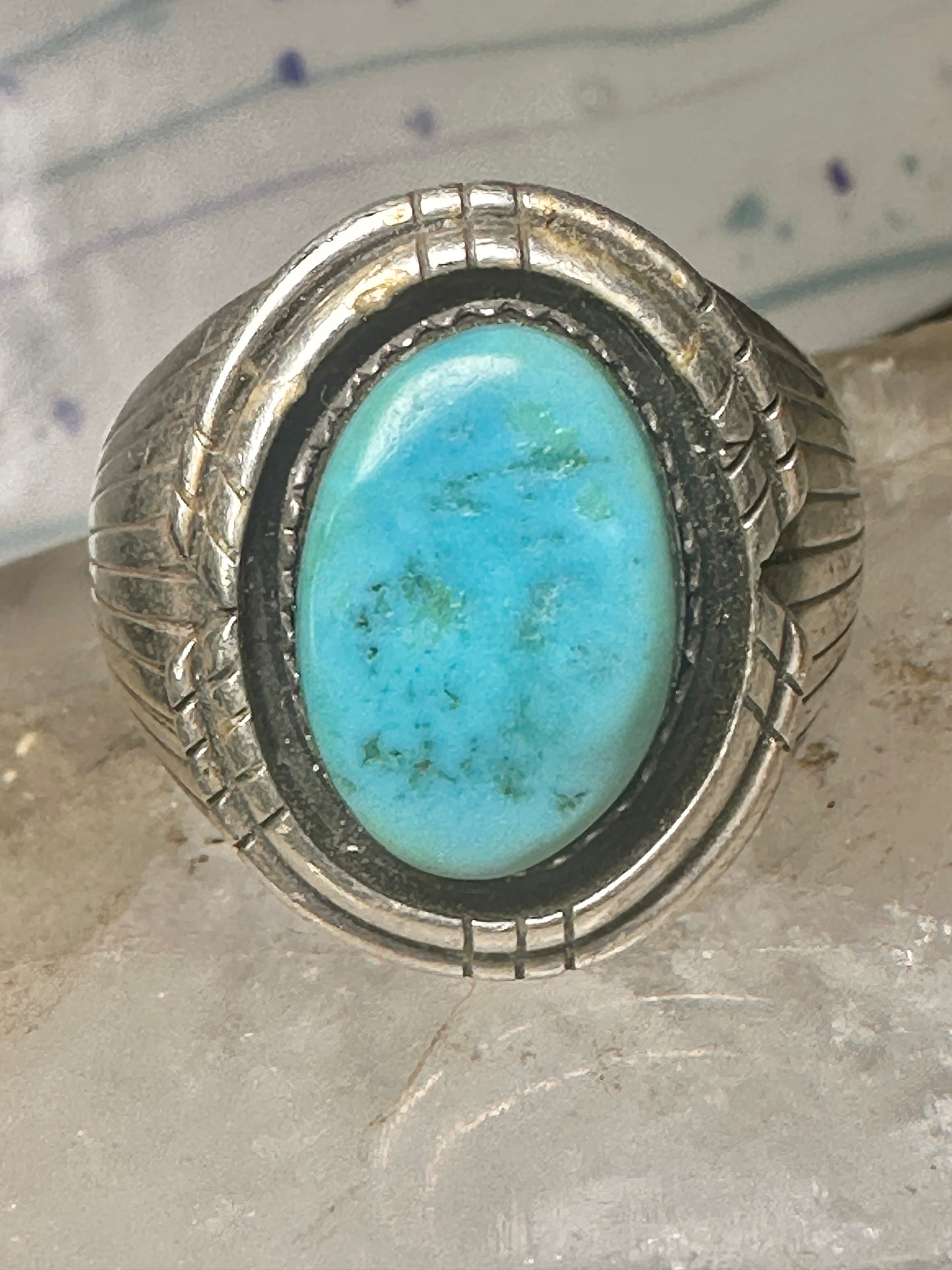 Navajo ring turquoise size 12.75 sterling silver women men