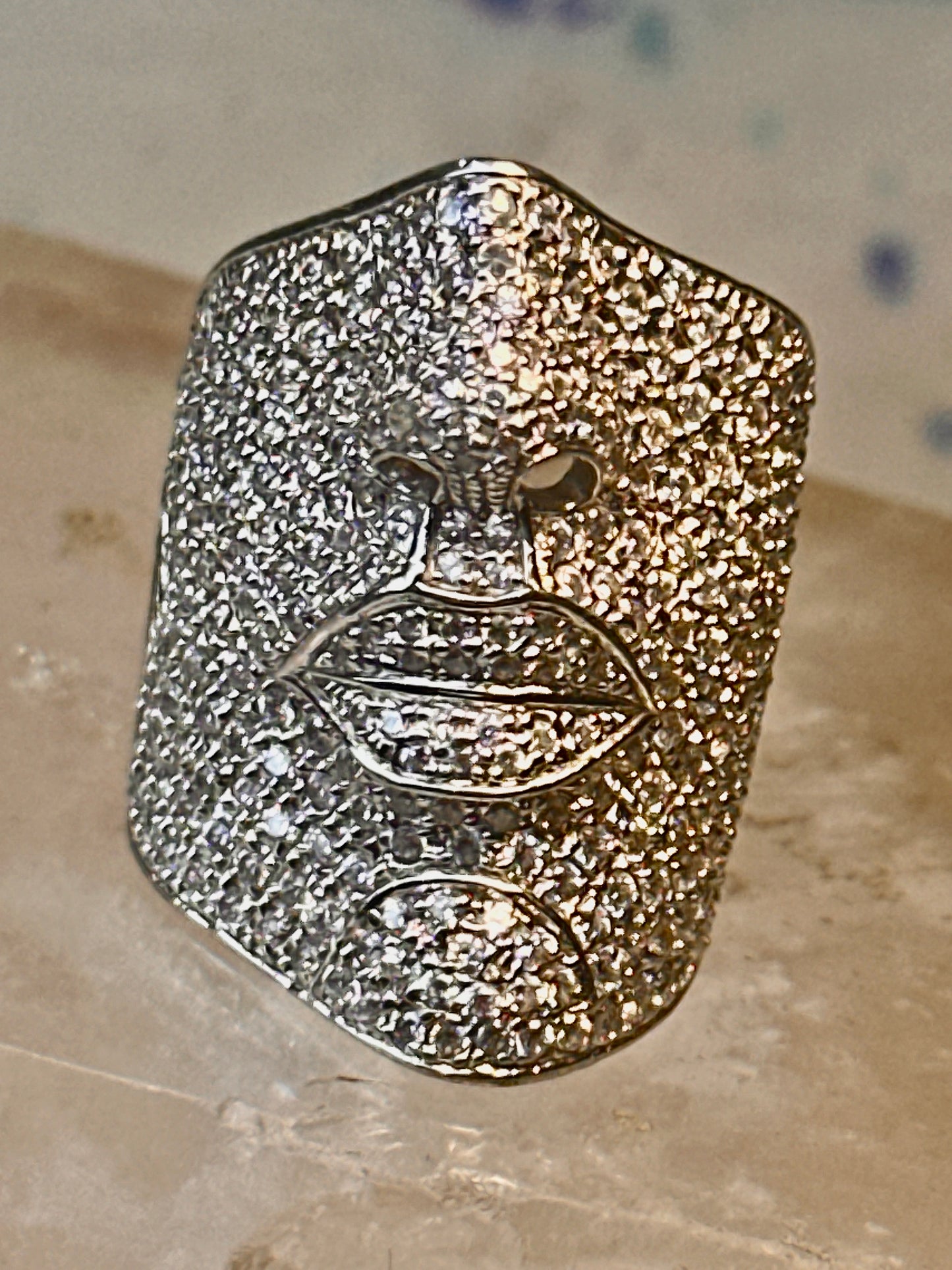 Sonia Bitton ring Face band CZ size 4.50 pinky Sterling silver women