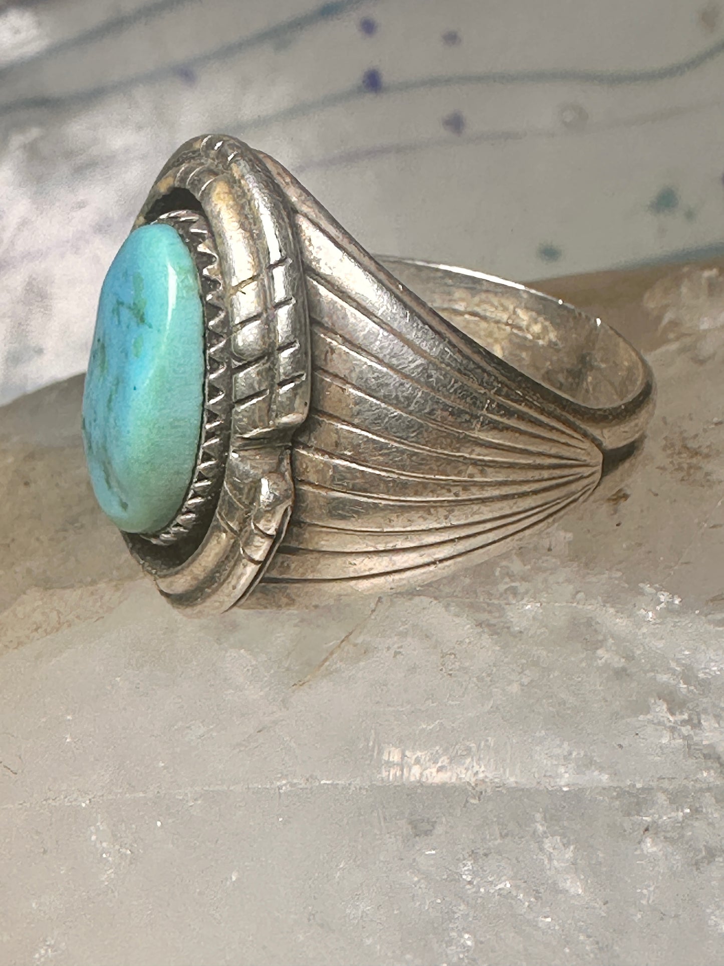 Navajo ring turquoise size 12.75 sterling silver women men