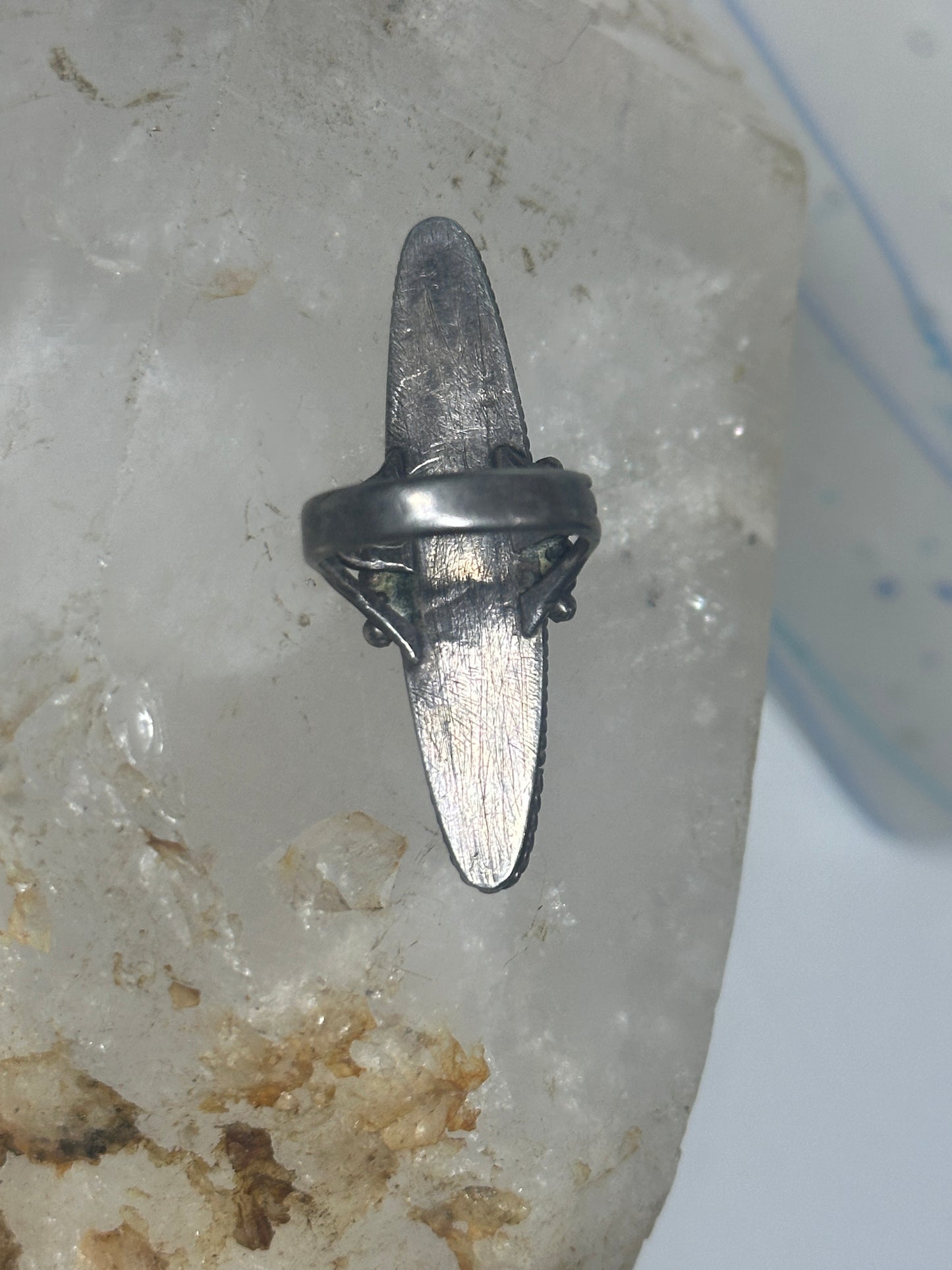 Long Onyx Ring southwest size 4.75 sterling silver women