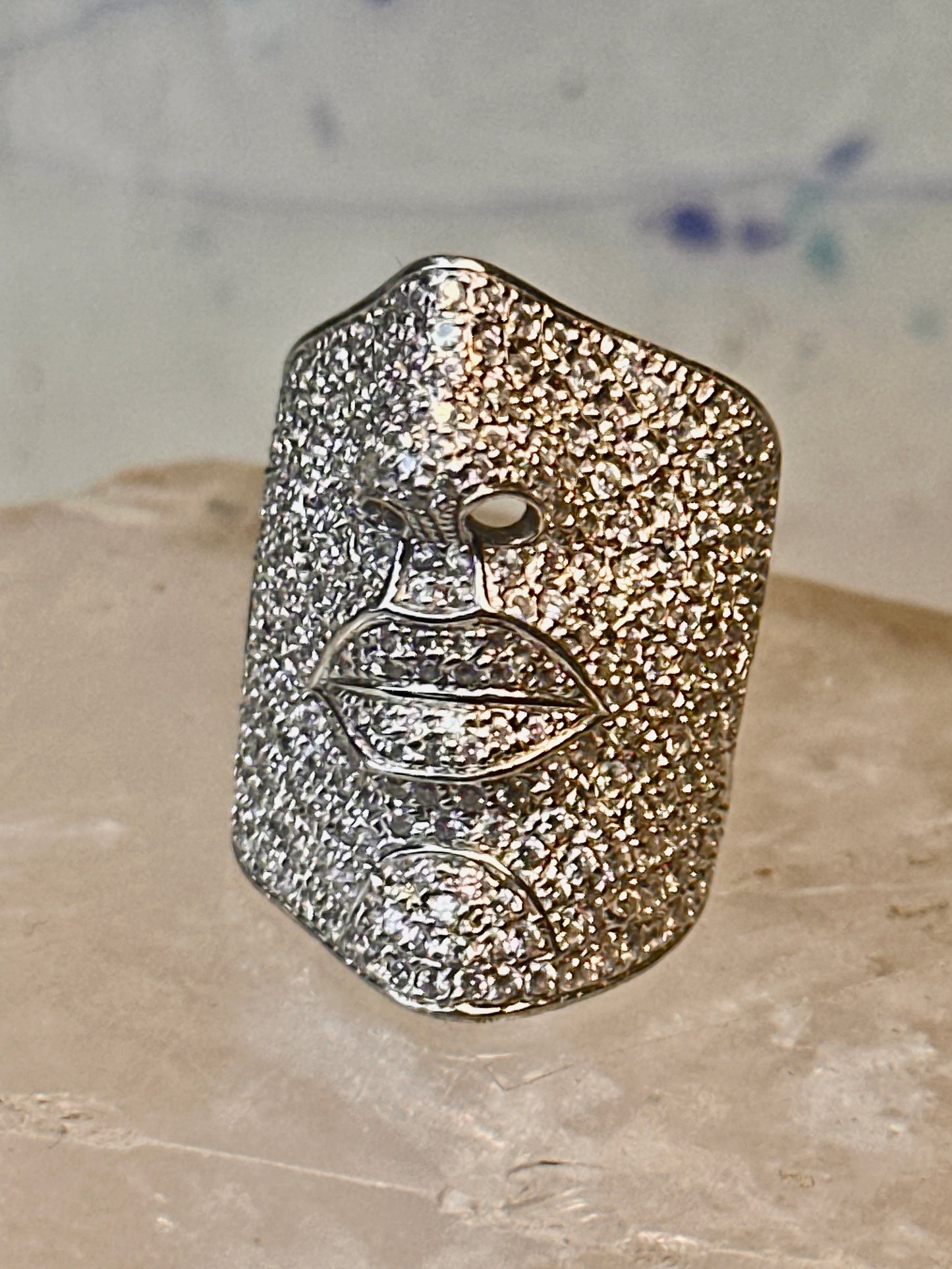 Sonia Bitton ring Face band CZ size 4.50 pinky Sterling silver women