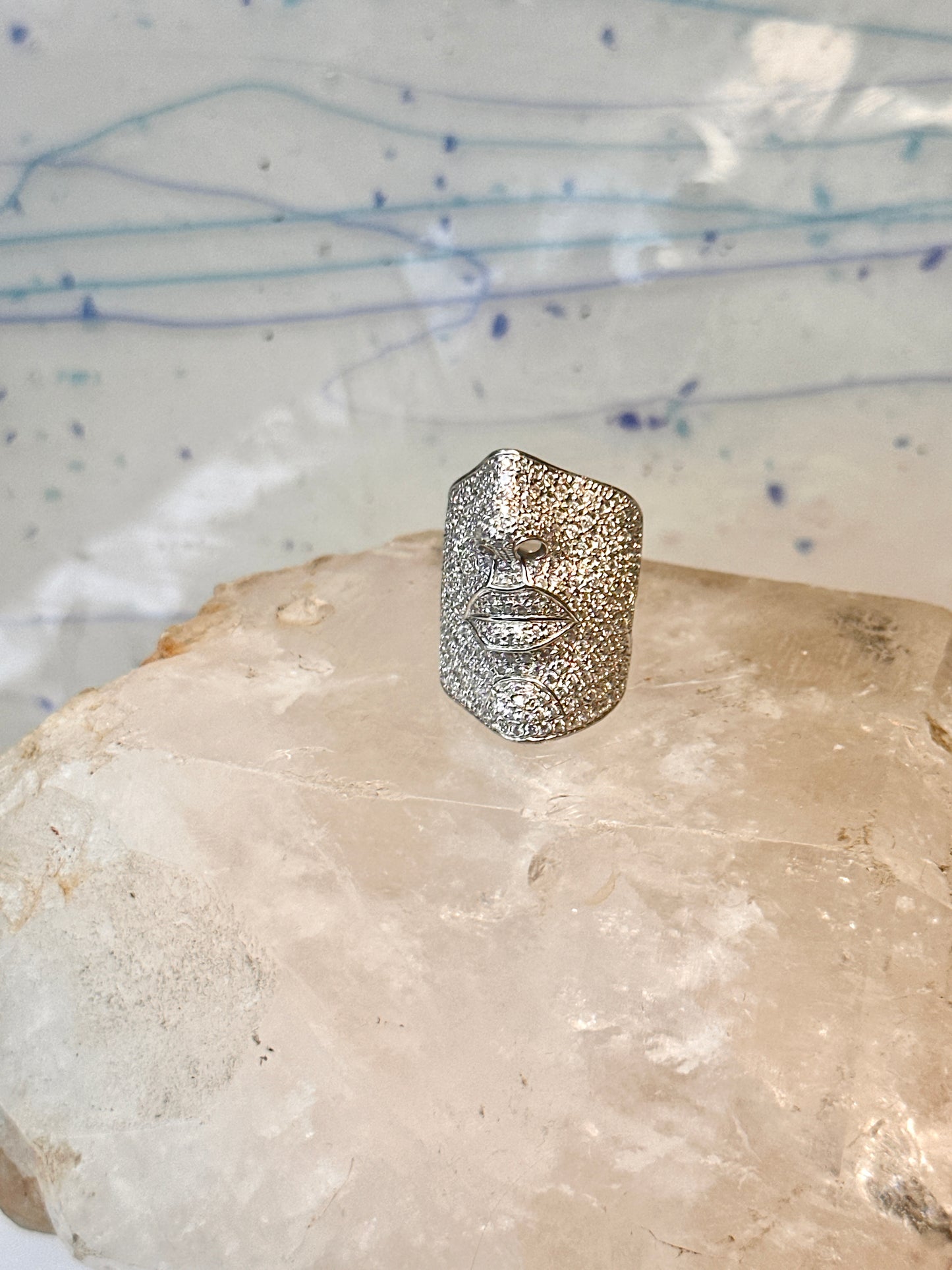 Sonia Bitton ring Face band CZ size 4.50 pinky Sterling silver women