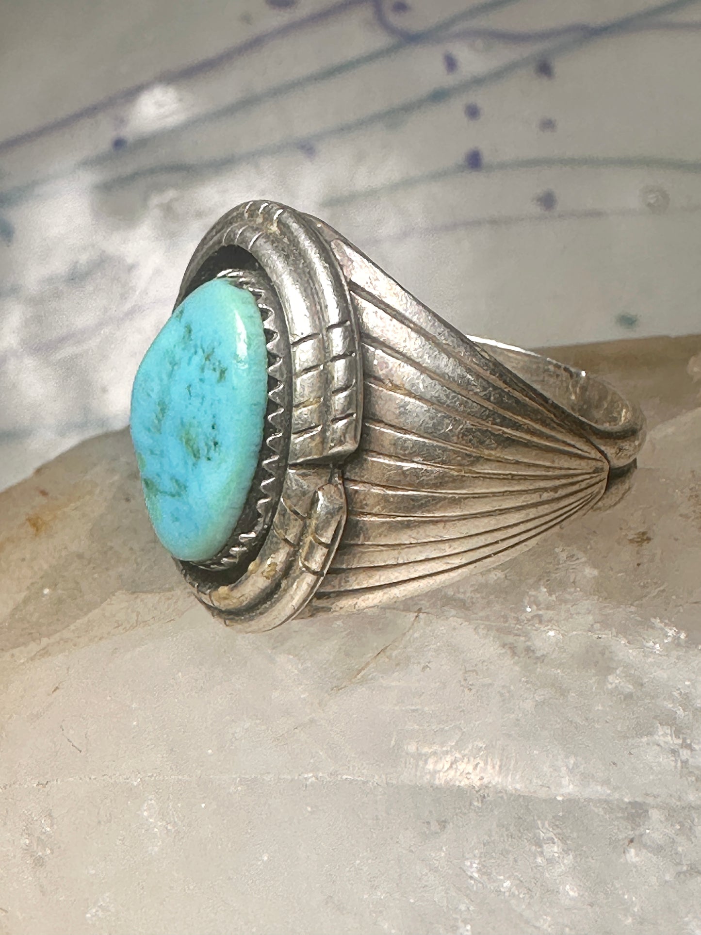 Navajo ring turquoise size 12.75 sterling silver women men