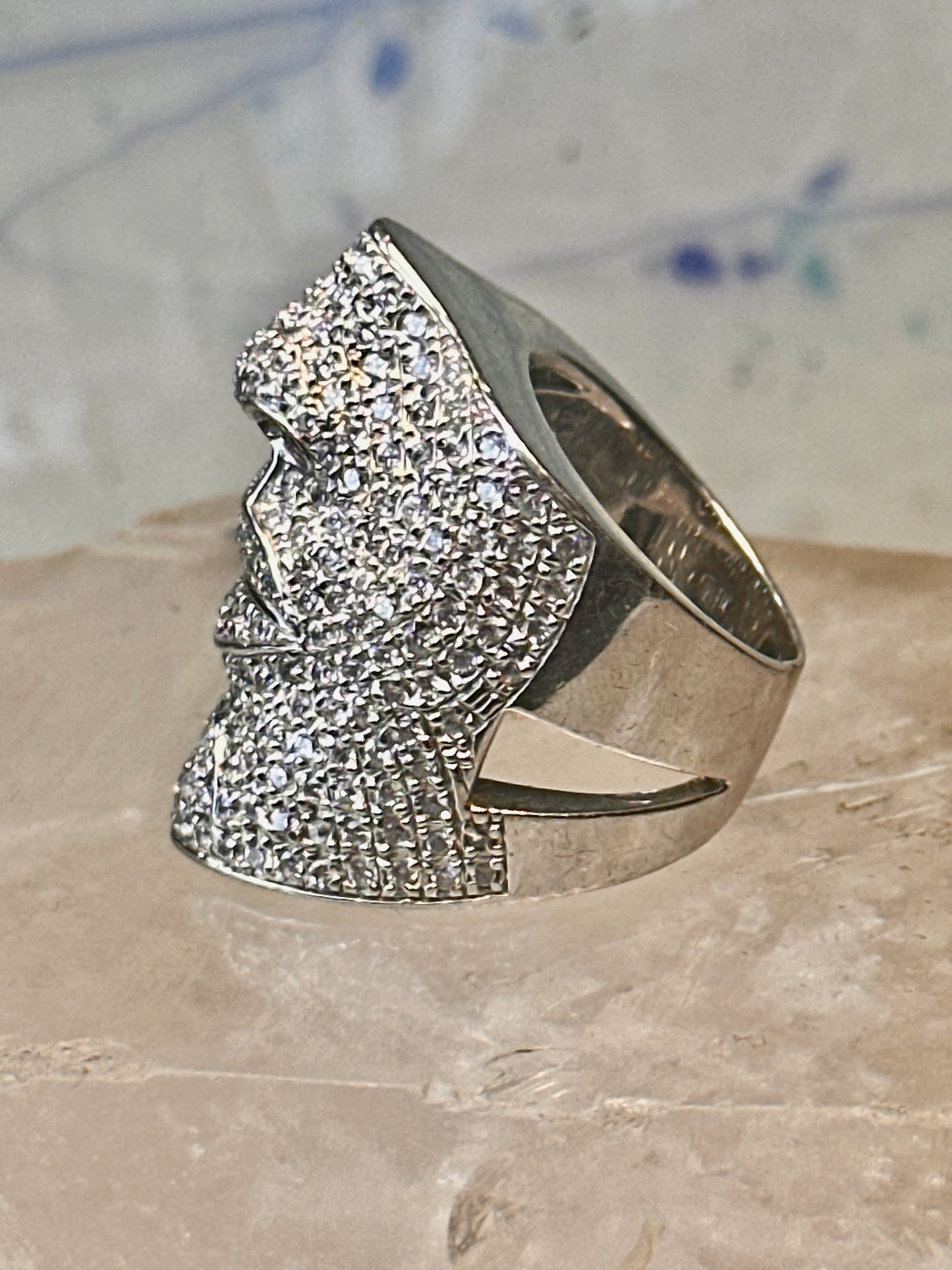 Sonia Bitton ring Face band CZ size 4.50 pinky Sterling silver women